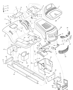 Chassis And Hood Diagram and Parts List for 7800506-312006X66A 2009 Briggs and Stratton Lawn Tractor
